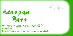 adorjan marx business card